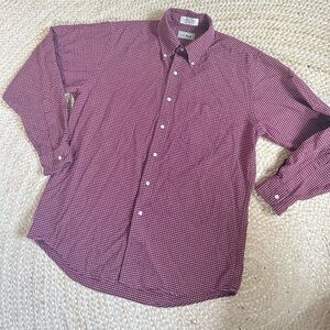 L.L. Bean men’s long sleeve button down shirt dress top marroon L